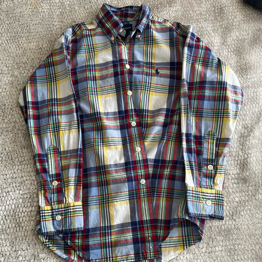 Ralph Lauren long sleeve Boys Youth button up size Small (8)